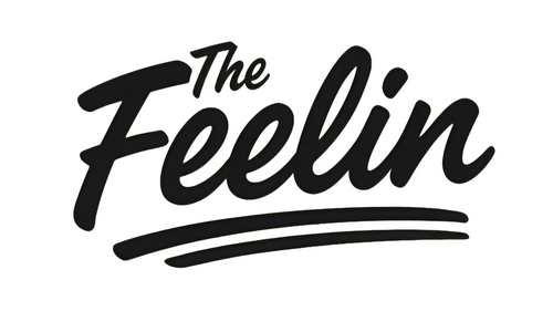 Black text 'The Feelin on a white background